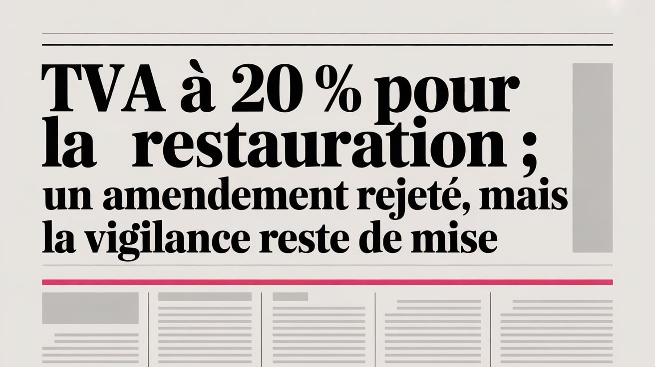 🍽️ TVA à 20 % pour la restauration : un amendement rejeté, mais la vigilance reste de mise