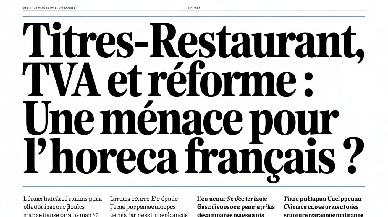 Titres-restaurant, TVA et réforme : une menace pour l’HORECA français ?