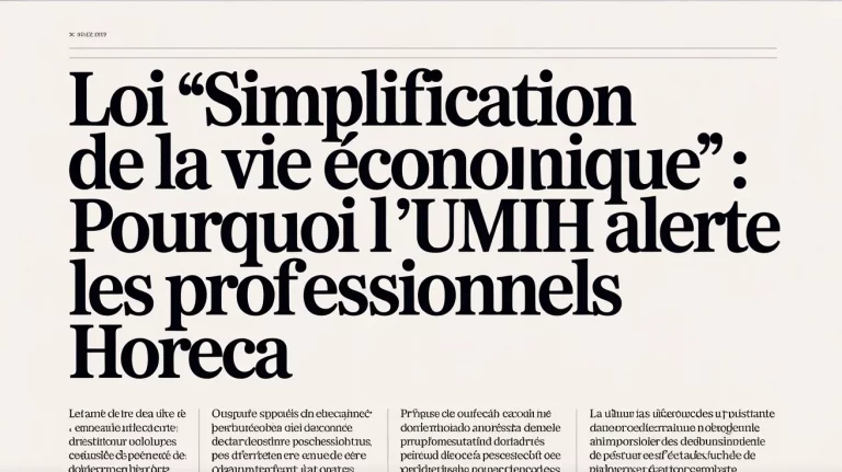 Loi “Simplification de la vie économique” : pourquoi l’Umih alerte les professionnels HORECA