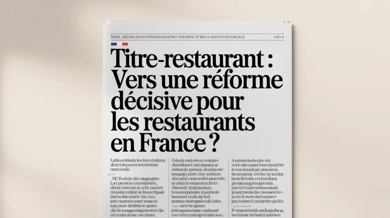Titre-restaurant : vers une réforme décisive pour les restaurants en France ?